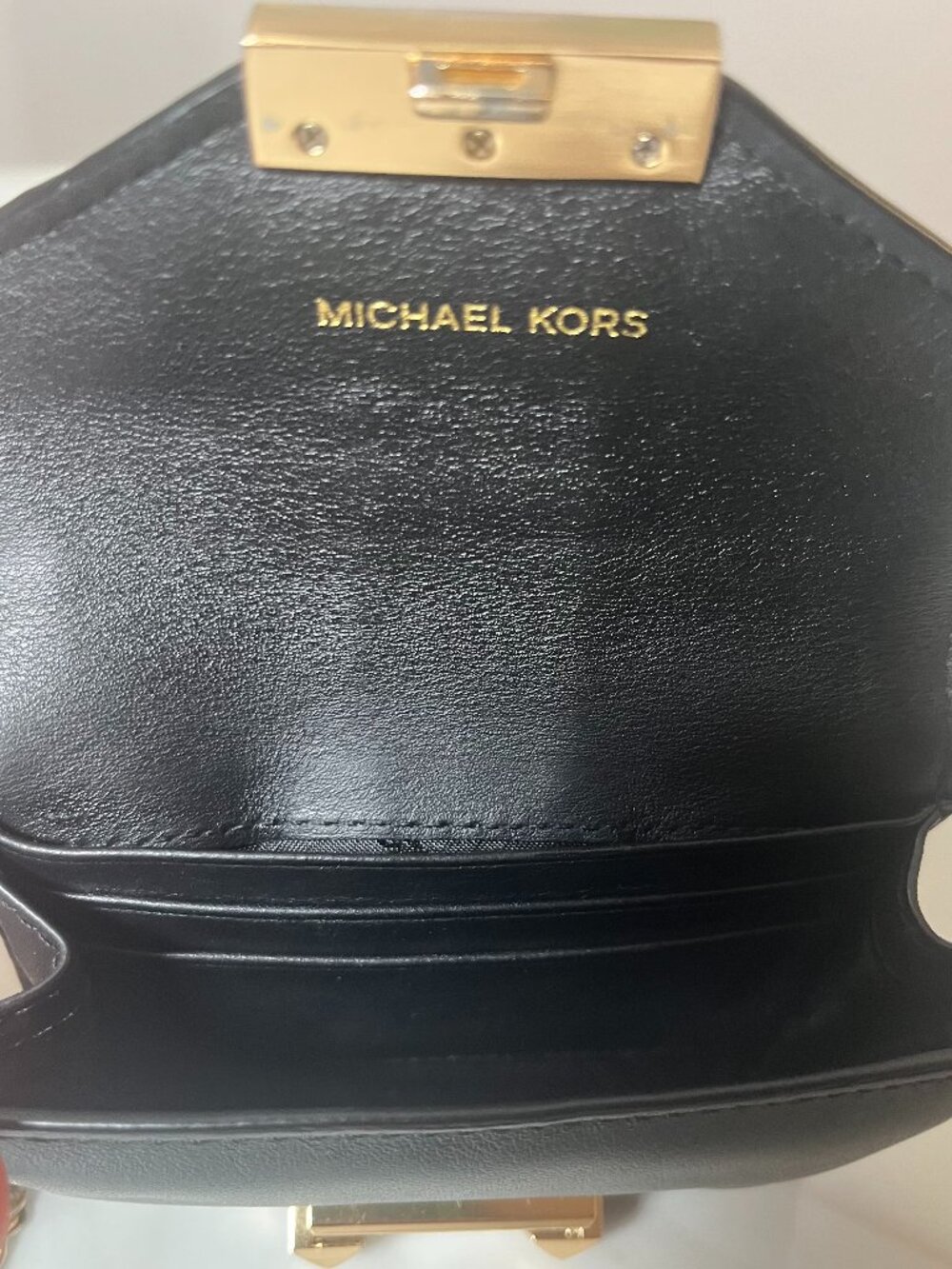 Michael Kors Whitney Small Black Leather Chain Wallet - Picture 9 of 10